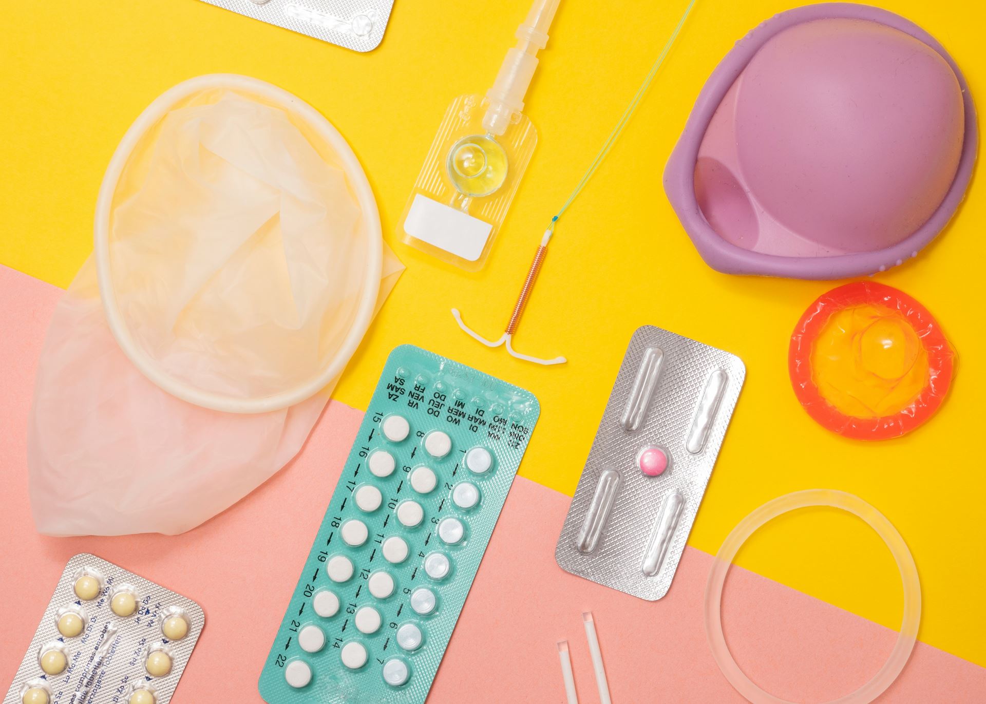A selection of contraceptive devices