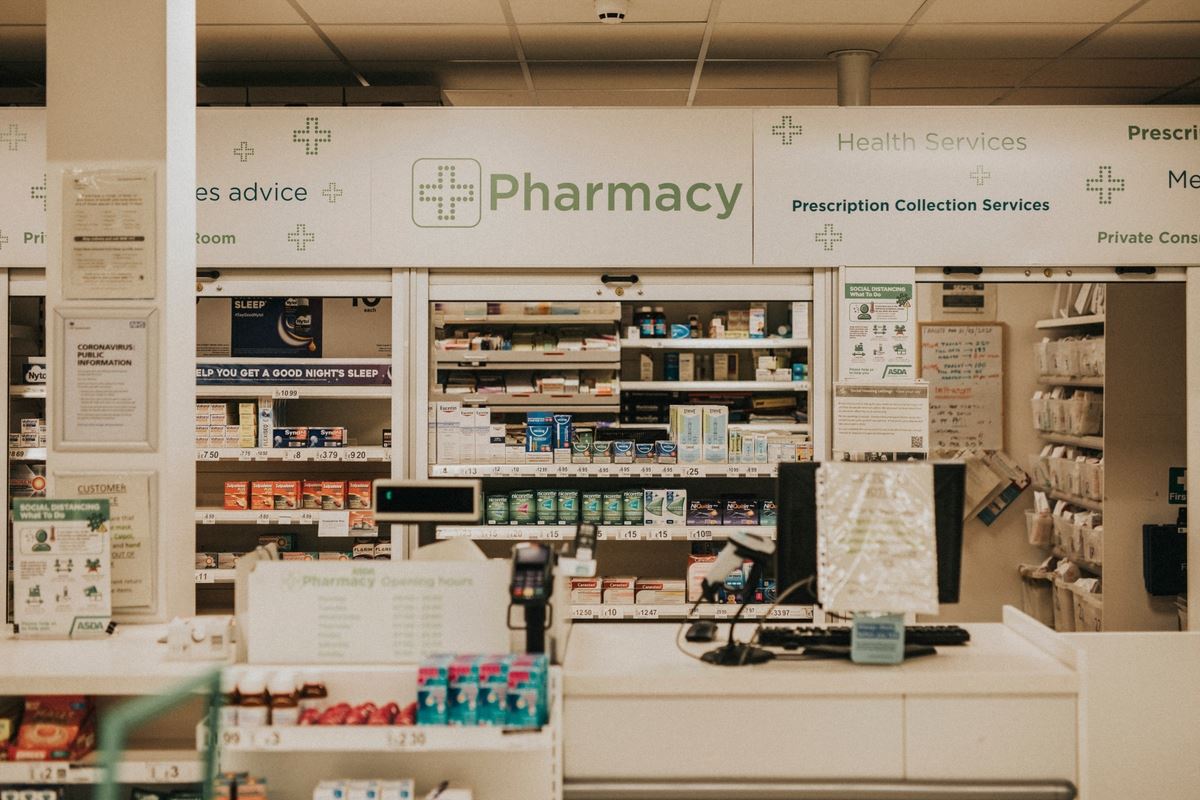 a pharmacy counter